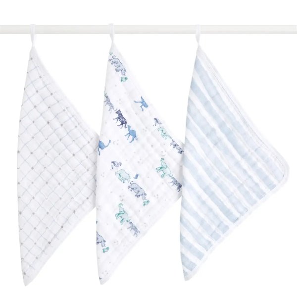 boutique cotton muslin washcloths set 3 pack