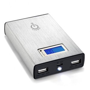 Intocircuit 11200mAh Dual USB Portable External Battery Charger with Smart LCD Display &amp; LED Flashlight