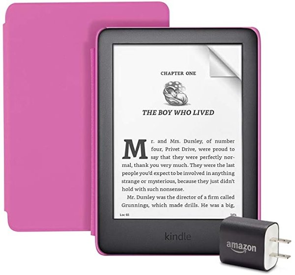 儿童电子阅读器 带屏保+充电器-粉色封面