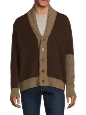 Two Tone Mohair Blend Cardigan