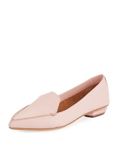Pebbled Pointed-Toe Loafer