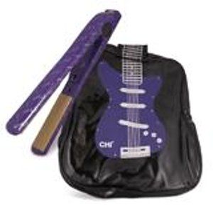  CHI Limited Edition Ceramic 1" Purple Flat Iron with Free Guitar Bag