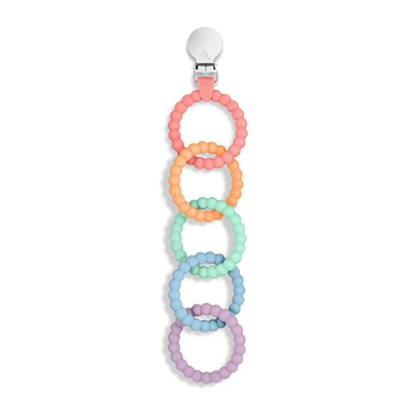 Ryan & Rose Cutie Clinks Attachable Teether Chew Toy for Babies (Mosaic)