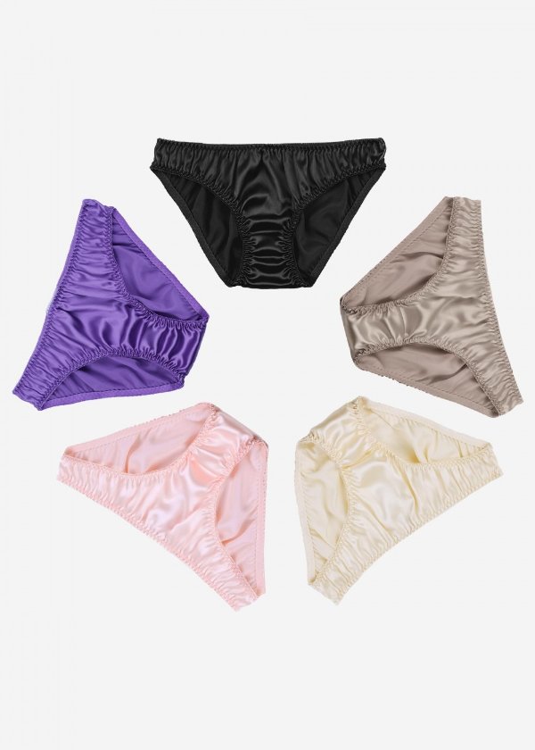 Sexy Feminine New Design Silk Bikini Panty 5 Pack