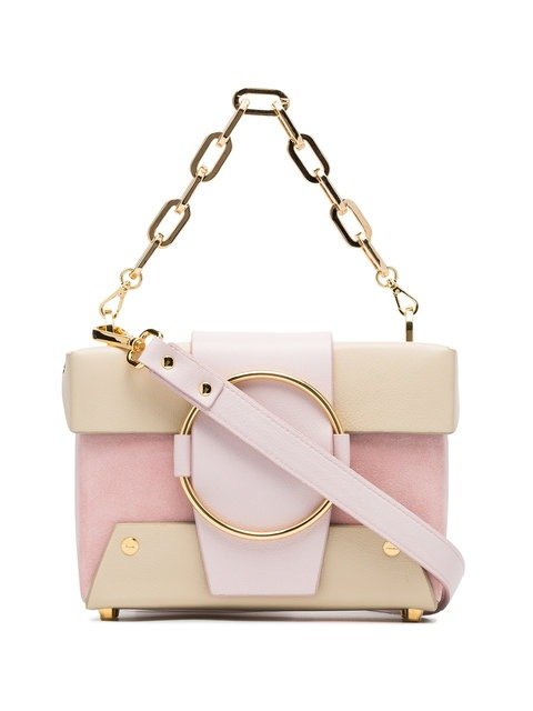 pink and nude Asher leather and suede box bag