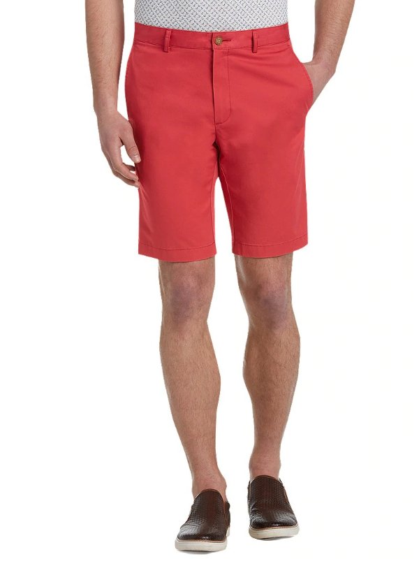1905 Collection Tailored Fit Flat Front Twill Shorts