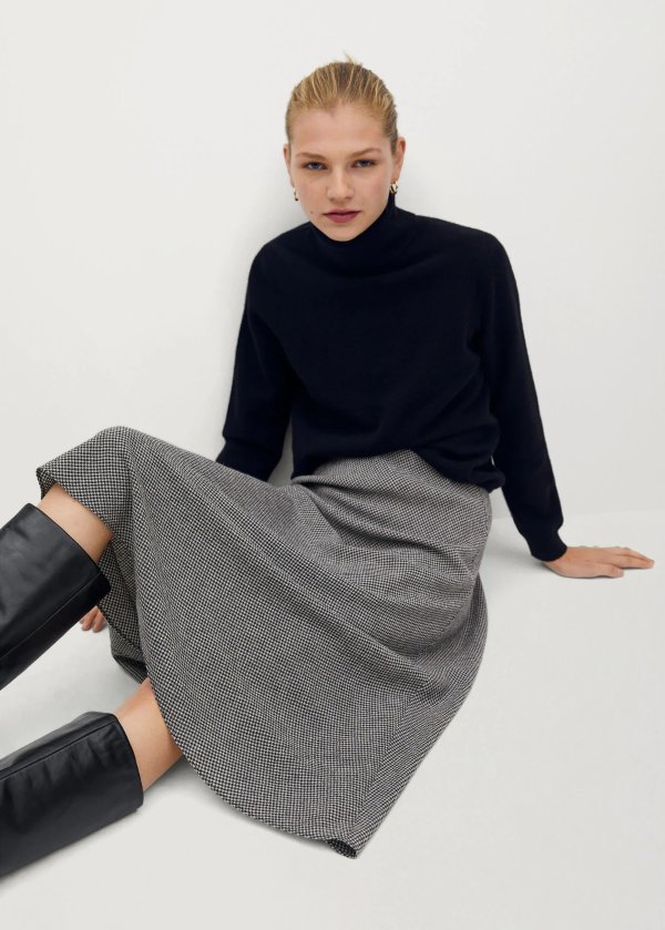 Midi textured skirt - Women | Mango USA