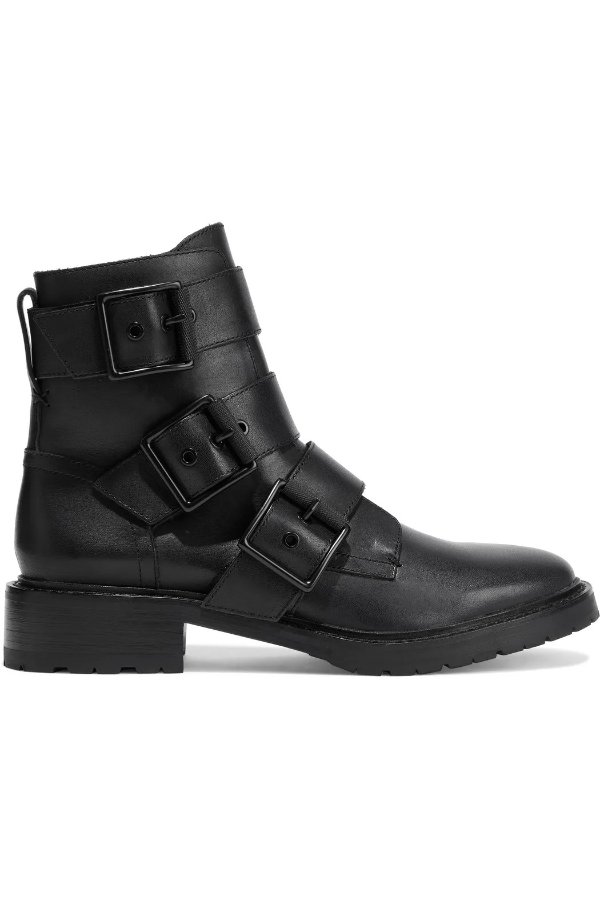 Cannon buckled leather ankle boots