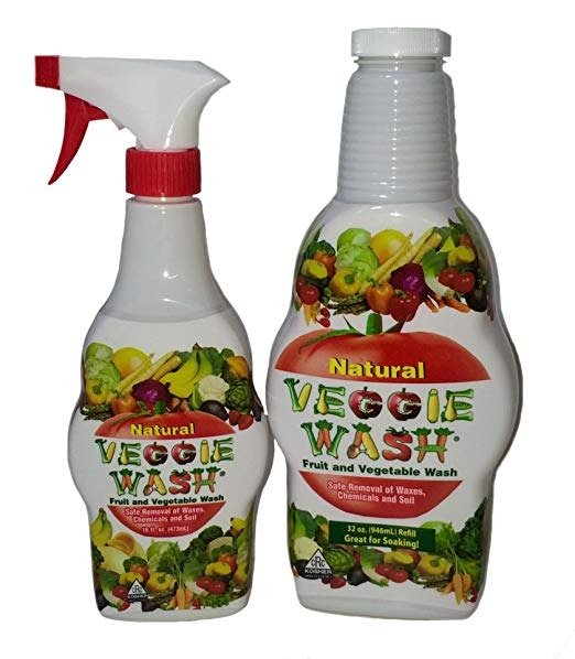 Veggie Wash All Natural Fruit and Vegetable Wash Sprayer and Refill Combo Pack