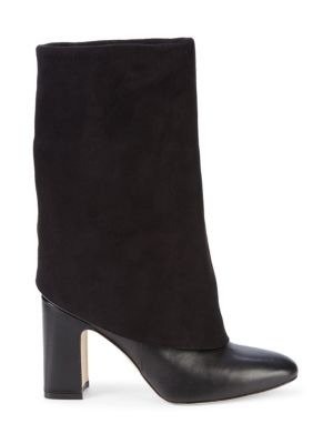 Lucinda Suede & Leather Block-Heel Boots