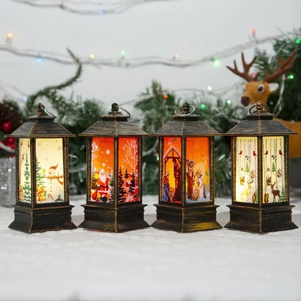 Christmas Wind Lamp, Flame Lamp, Candle Lamp, Small Oil Lamp, Wind Lamp, Christmas Decoration Gift Luminous Ornaments, Battery Not Included - Home & Kitchen - Temu