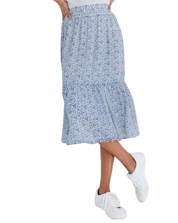 Tiered Peasant Midi Skirt