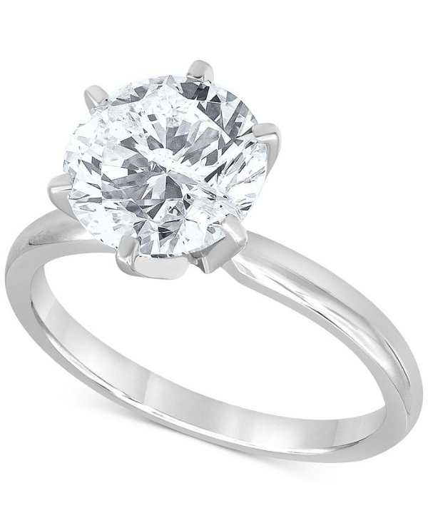Diamond (3 ct. t.w.) Solitaire Engagement Ring in 14K White Gold