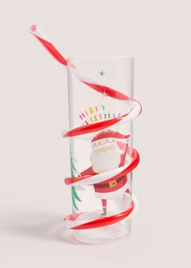 圣诞杯带扭吸管