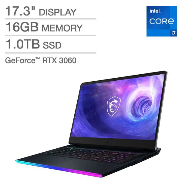 GE76 Raider Gaming Laptop - 12th Gen Intel Core i7-12700H - GeForce RTX 3060 - 144HZ 1080p