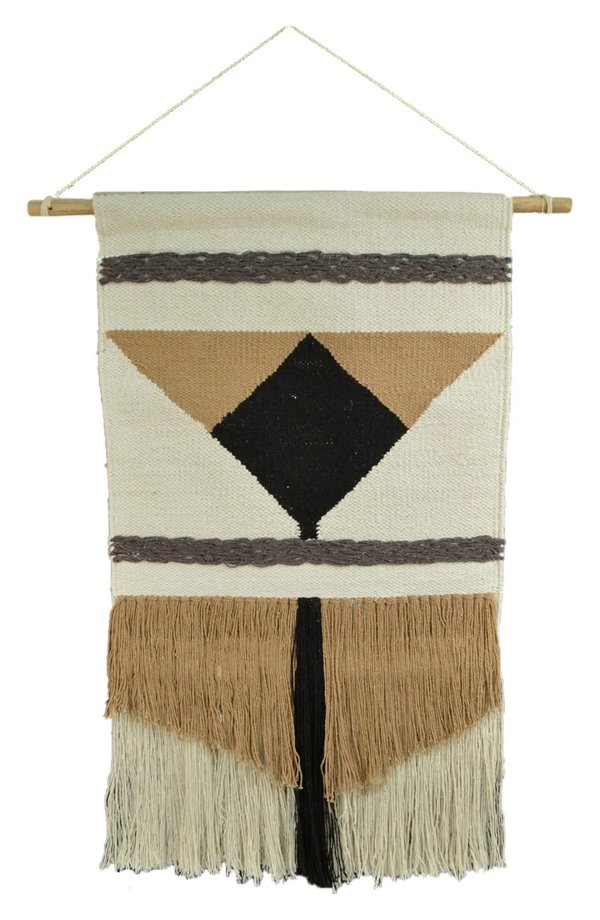 Inverted Pyramid Fringe Woven Tapesty