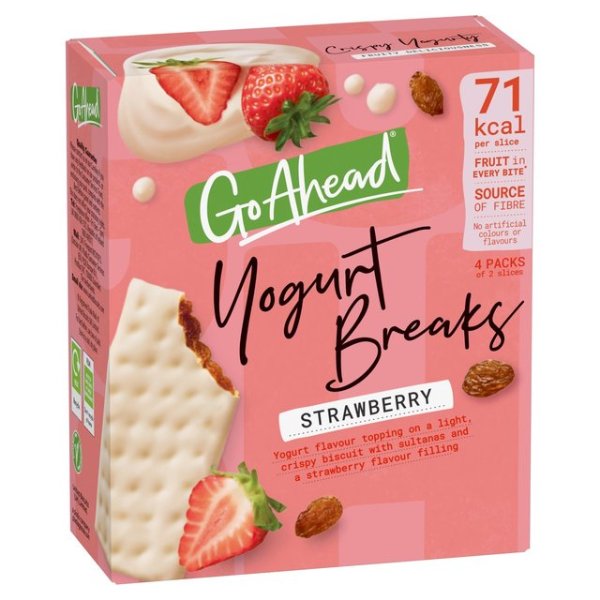 Go Ahead Strawberry Fruit Yogurt Breaks Snack Bars Multipack 4 per pack
