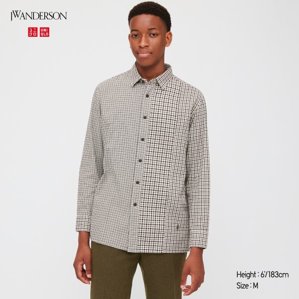 MEN FLANNEL CHECKED LONG-SLEEVE SHIRT (JW ANDERSON)