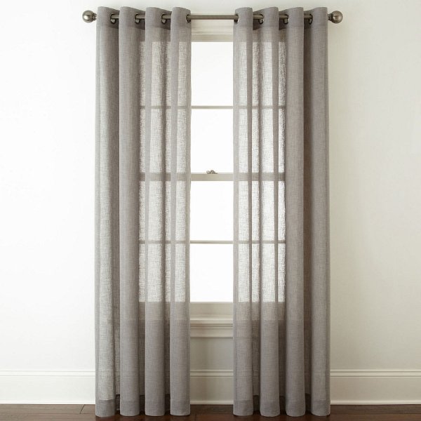 JCPenney Home Bayview Sheer Grommet-Top Single Curtain Panel