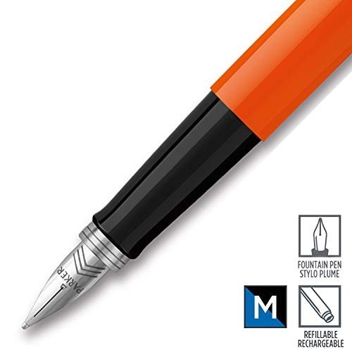 Jotter Originals Fountain Pen, Classic Orange Finish, Medium Nib, Blue & Black Ink