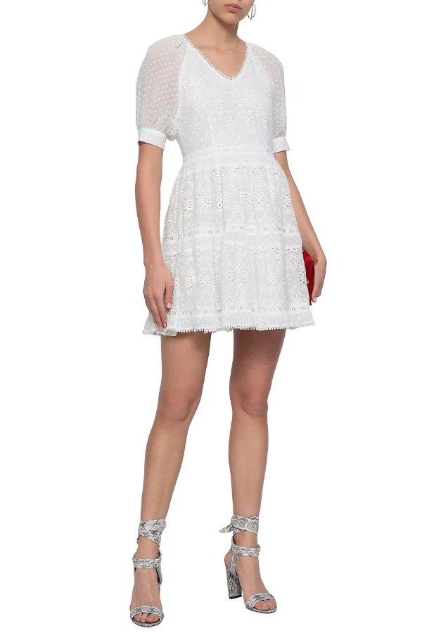 Revery broderie anglaise voile mini dress