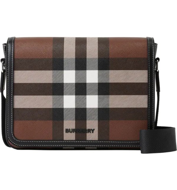 Small Alfred Check Coated Canvas Crossbody Bag