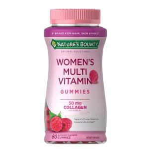 Women's Multivitamin by Nature's Bounty Optimal Solutions, Multivitamin Gummies for Immune Support, Energy Suppoprt, Bone Health, Raspberry Flavor, 80 Gummies