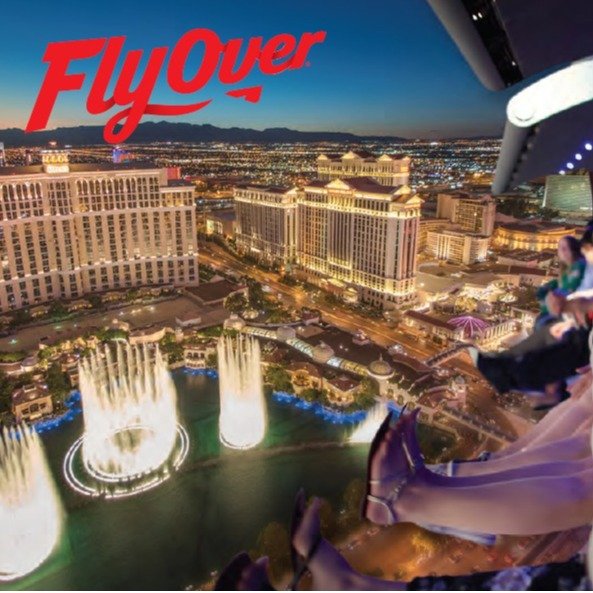【玩转地球】飞跃拉斯维加斯(FlyOver Las Vegas)电子票：52.5英尺宽的球形屏幕+翱翔大峡谷+飞跃冰岛冰川瀑布+穿越落基山脉