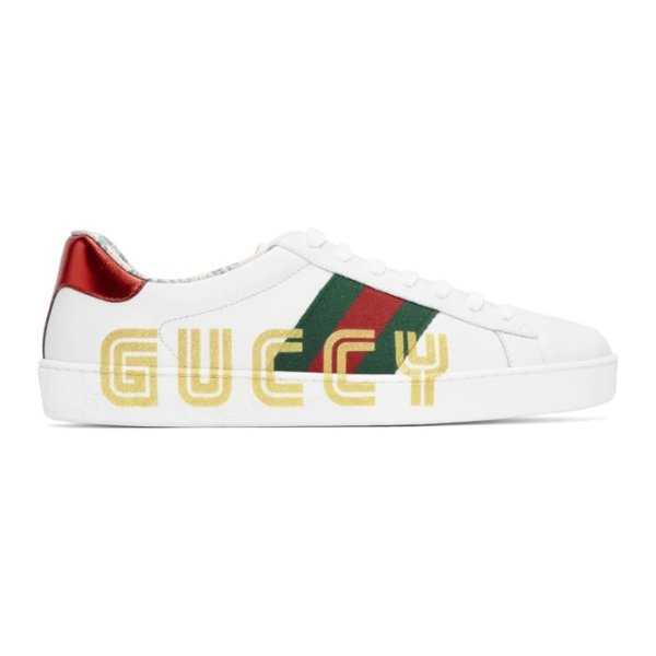 - White New Ace 'Guccy' Sneakers