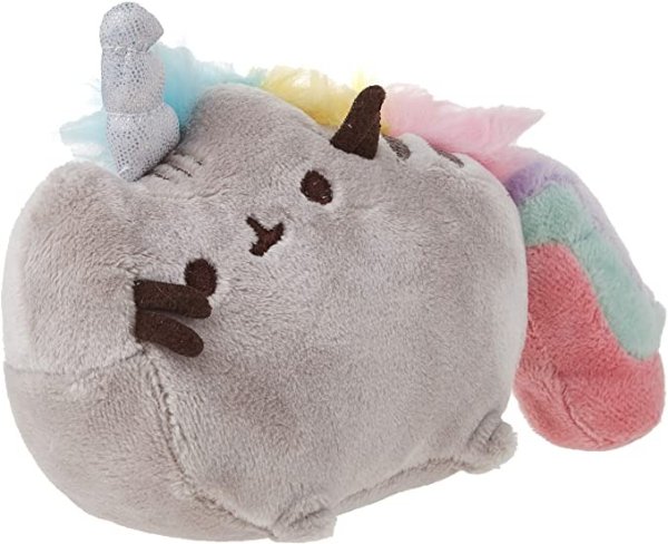 Pusheenicorn Pusheen Unicorn Cat Plush Stuffed Animal Backpack Clip, Gray, 4.5"