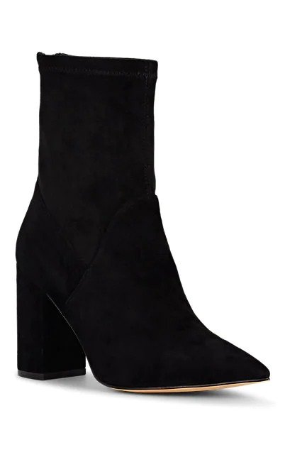 Stretch-Suede Ankle Boots