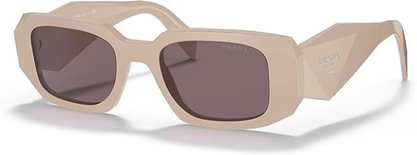 PR 17WS VYJ6X1 Powder Plastic Rectangle Sunglasses Brown Lens