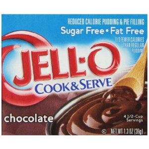 Jell-O Cook and Serve布丁和馅饼料，巧克力口味，无糖脱脂，6盒装