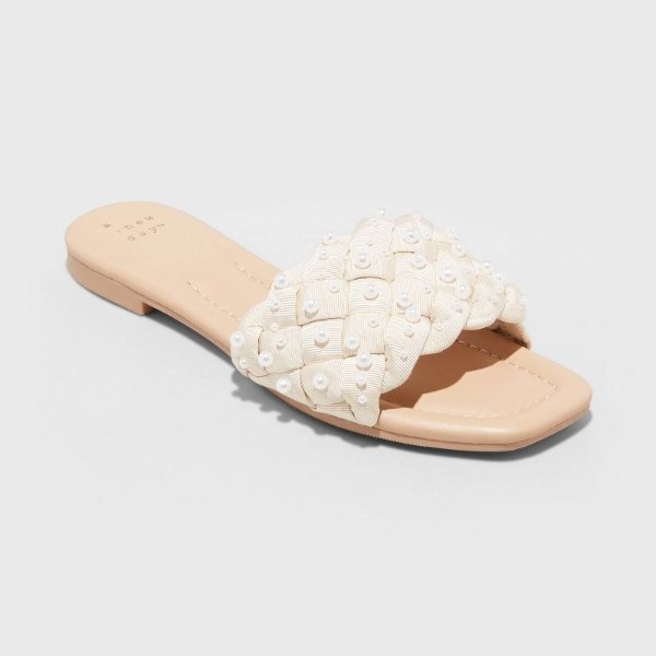 Women's Carissa Slide Sandals - A New Day™ Pearl