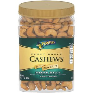 Planters Fancy Whole Cashews with Sea Salt, 33oz