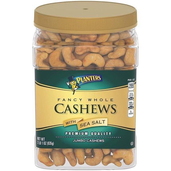 Fancy Whole Cashews with Sea Salt, 33 oz. Resealable Jar