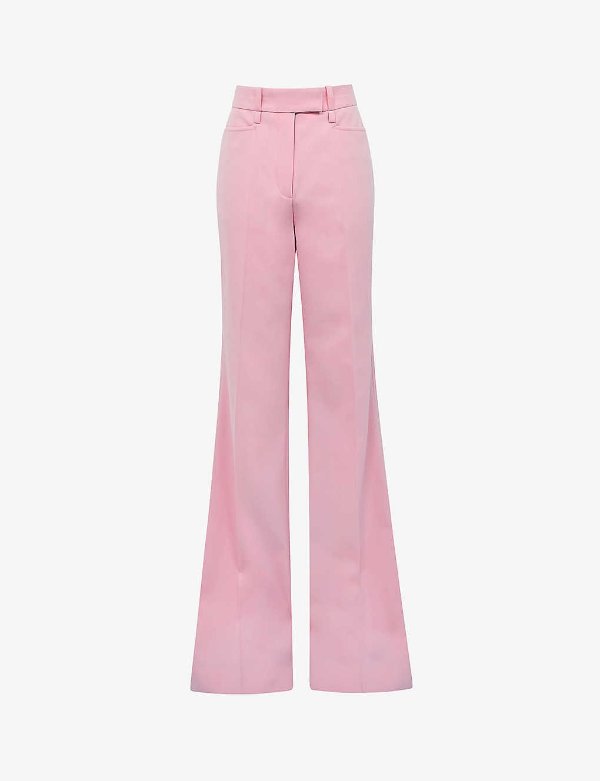 粉色微喇长裤