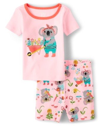 Baby And Toddler Girls Short Sleeve Koala Snug Fit Cotton Pajamas | The Children's Place - CAMEO