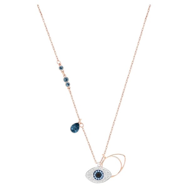 Symbolic pendant, Evil eye, Blue, Mixed metal finish by