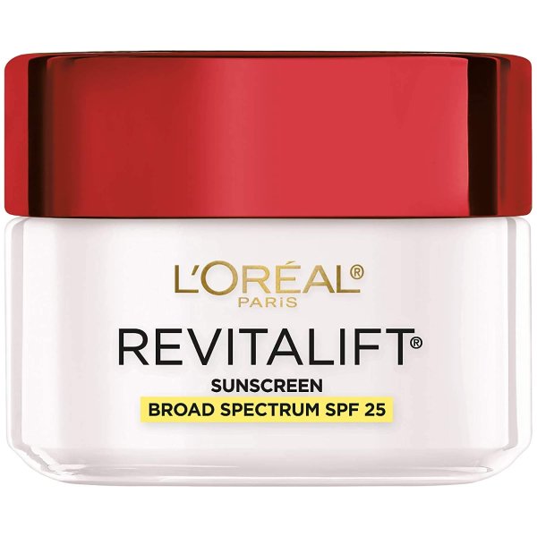 Face Moisturizer with SPF 25 by L’Oreal Paris, Revitalift Anti-Aging Face Moisturizer with Pro-Retinol and Centella Asiatica, Paraben Free, Suitable for Sensitive Skin, 1.7 oz.