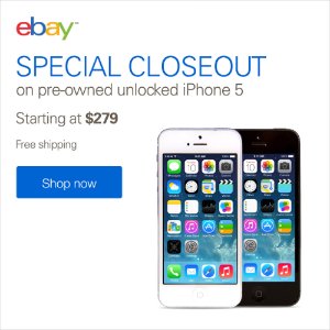On Pre-Owned Unlocked iPhone 5 @ eBay