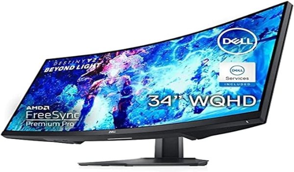 Curved Gaming Monitor 34 Inch Curved Monitor with 144Hz Refresh Rate, WQHD (3440 x 1440) Display, Black - S3422DWG