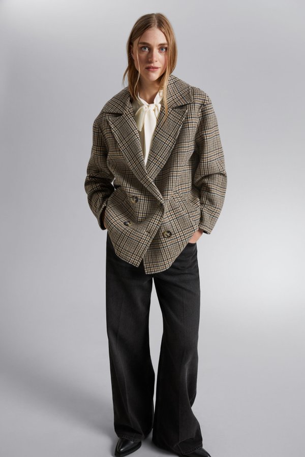 Relaxed Double-Breasted Wool Coat