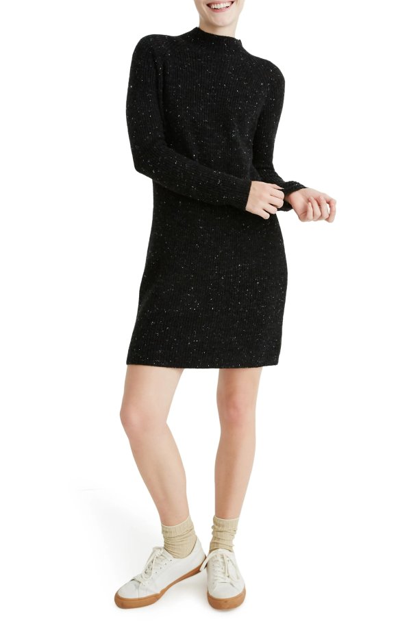 Donegal Rolled Mock Neck Sweater Dress