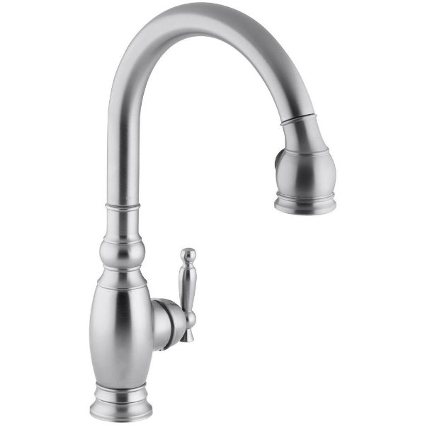 Vinnata Single-Handle Pull-Down Sprayer Kitchen Faucet in Brushed Chrome-K-690-G - The Home Depot