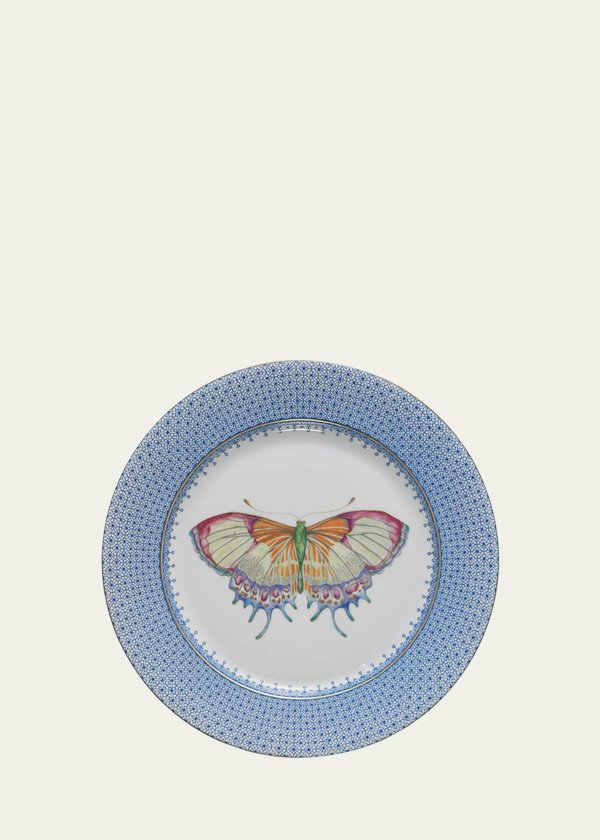 Cornflower Lace Dessert Plate with Butterfly 盘子