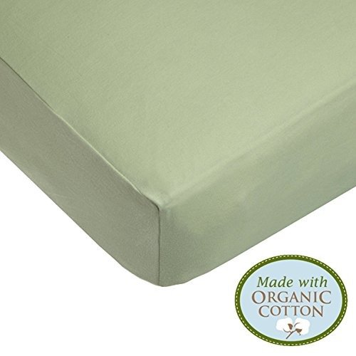 Knit Fitted Crib Sheet Made with Organic Cotton in Sage Color, Soft Breathable, for Boys and Girls