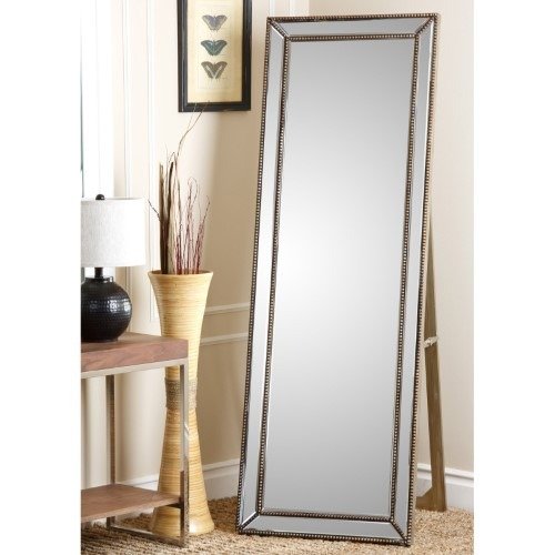Cosmic Tarnished Gold Rectangle Cheval Floor Mirror