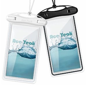 Ace Teah Waterproof Case, 2 Pack Ace Teah Universal Clear Waterproof Cellphone Case, Transparent TPU Waterproof Bag Pouch for iPhone 7 7 Plus, Samsung Sony Google Pixel XL HTC up to 6.0" Diagonal, Black White