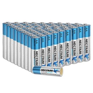 NECTIUM Superior Performance AA Alkaline Pure-Gold-Bottom IoT Batteries (48 Count)